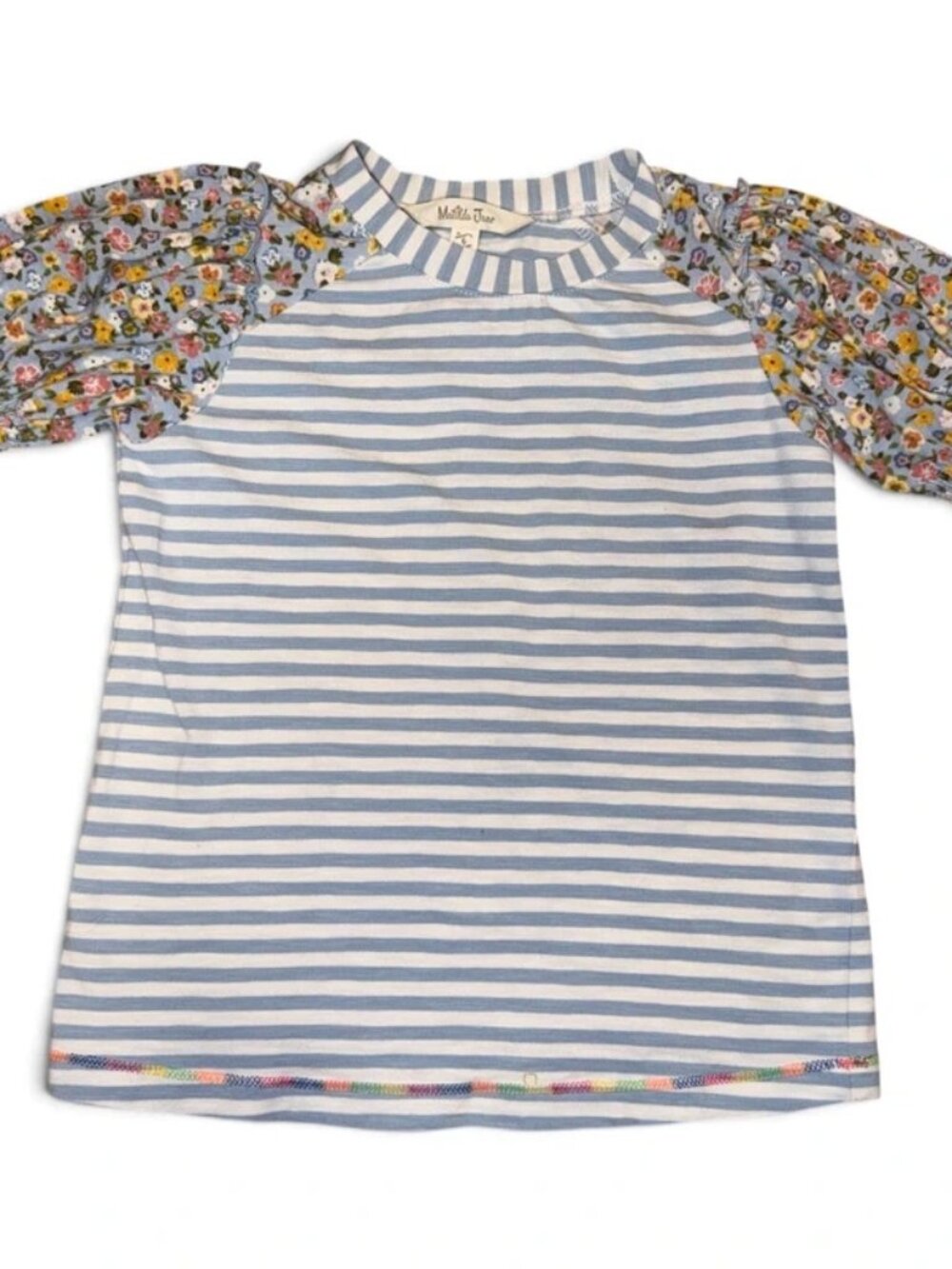 Matilda Jane Girls' Botanical Blue Floral Baseball Tee